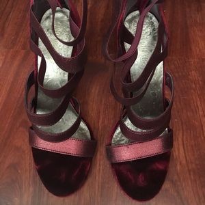 Velour Burgundy pumps